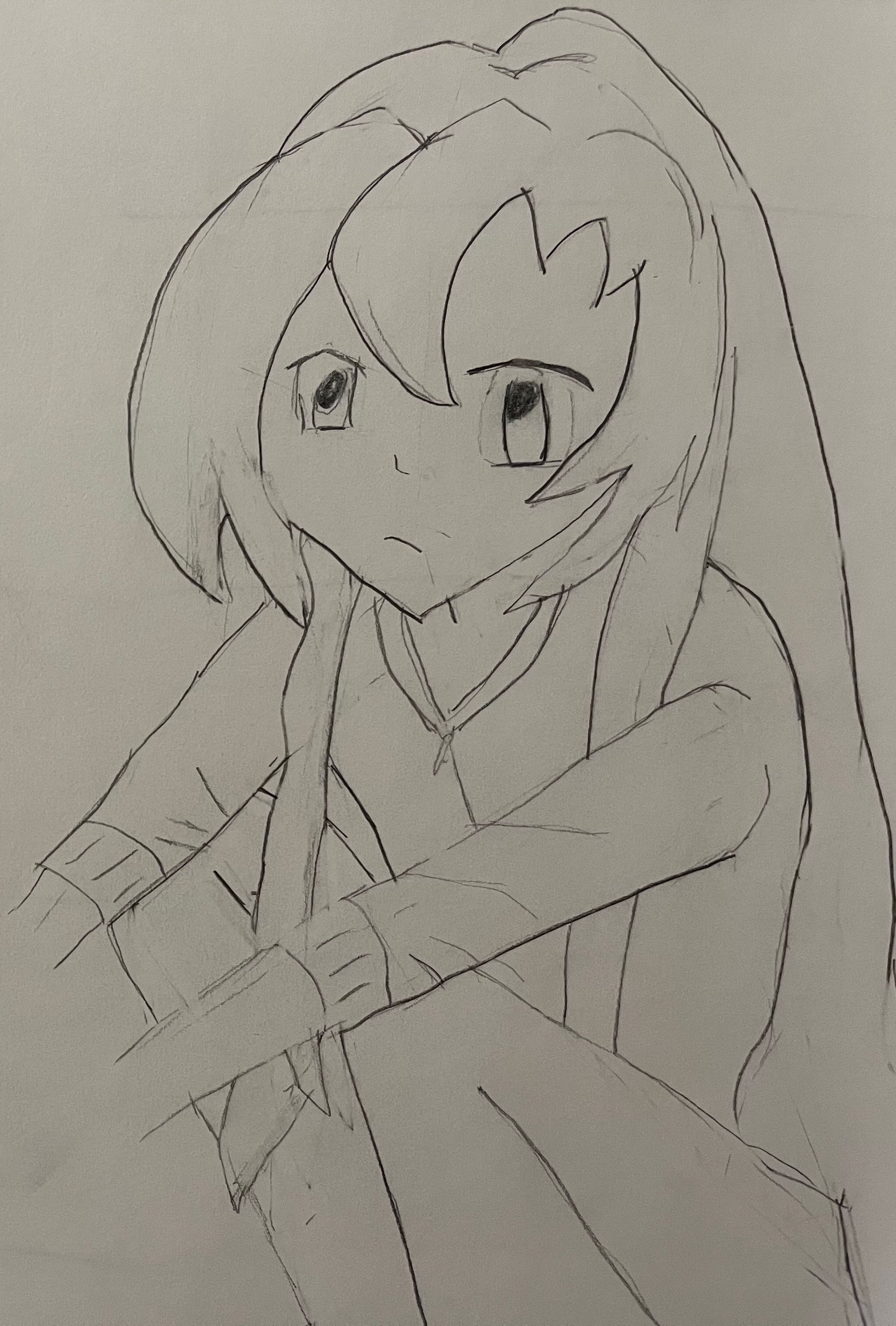 Drawing of an anime girl I found online.