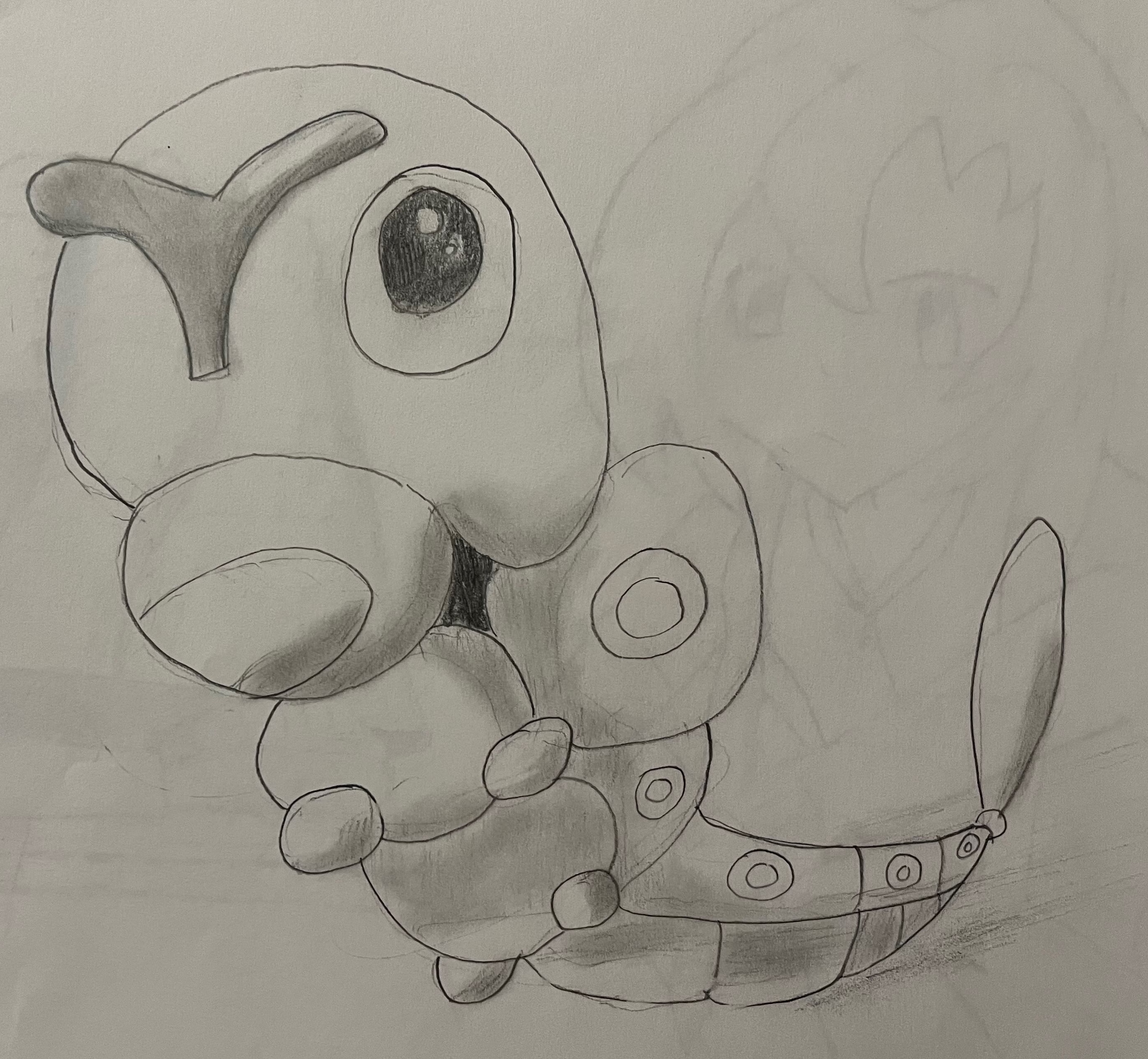 Drawings of a caterpie pokemon